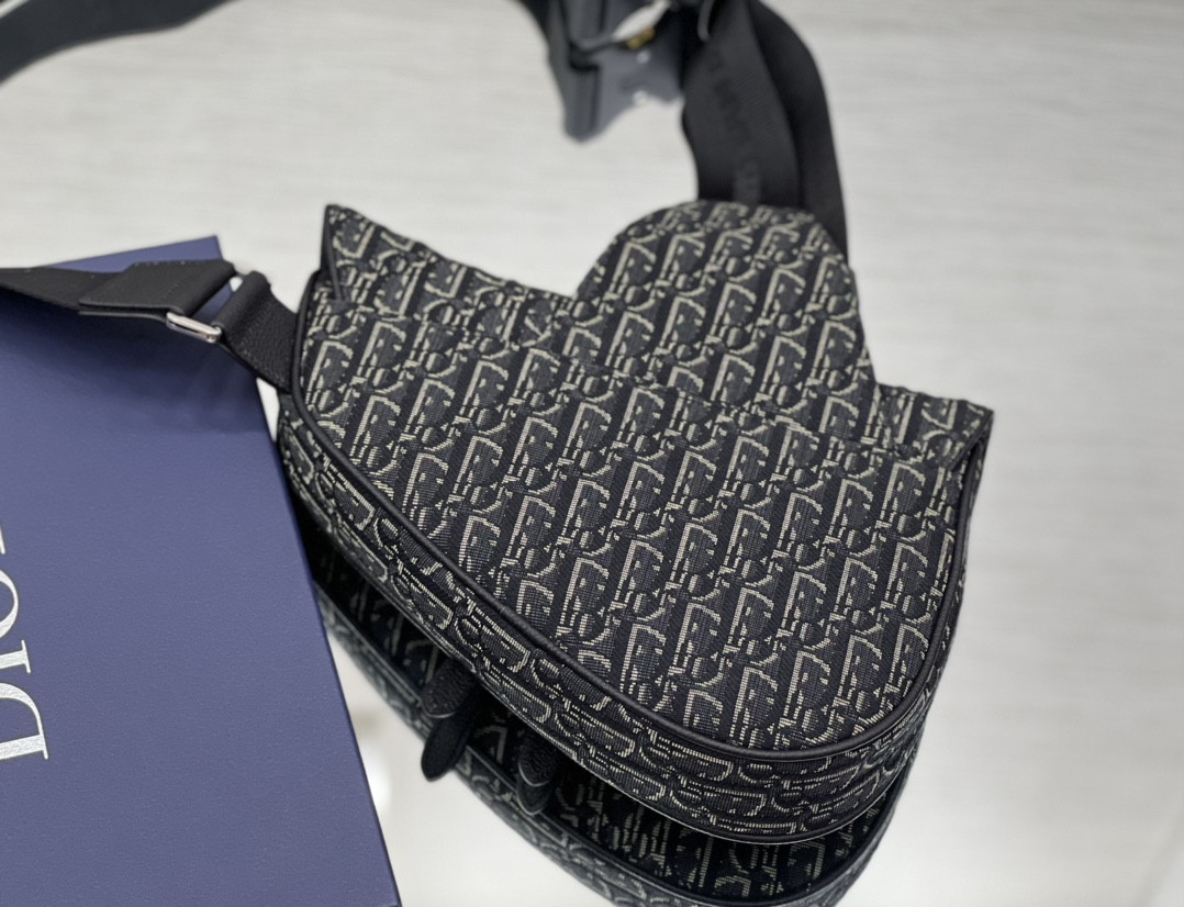 Ch**an D*0r Saddle Crossbody Bag Oblique Canvas 26 x 19 x 4.5 cm