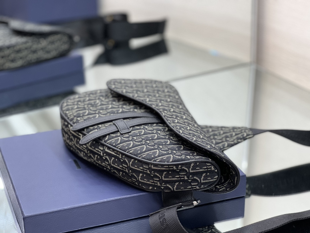 Ch**an D*0r Saddle Crossbody Bag Oblique Canvas 26 x 19 x 4.5 cm