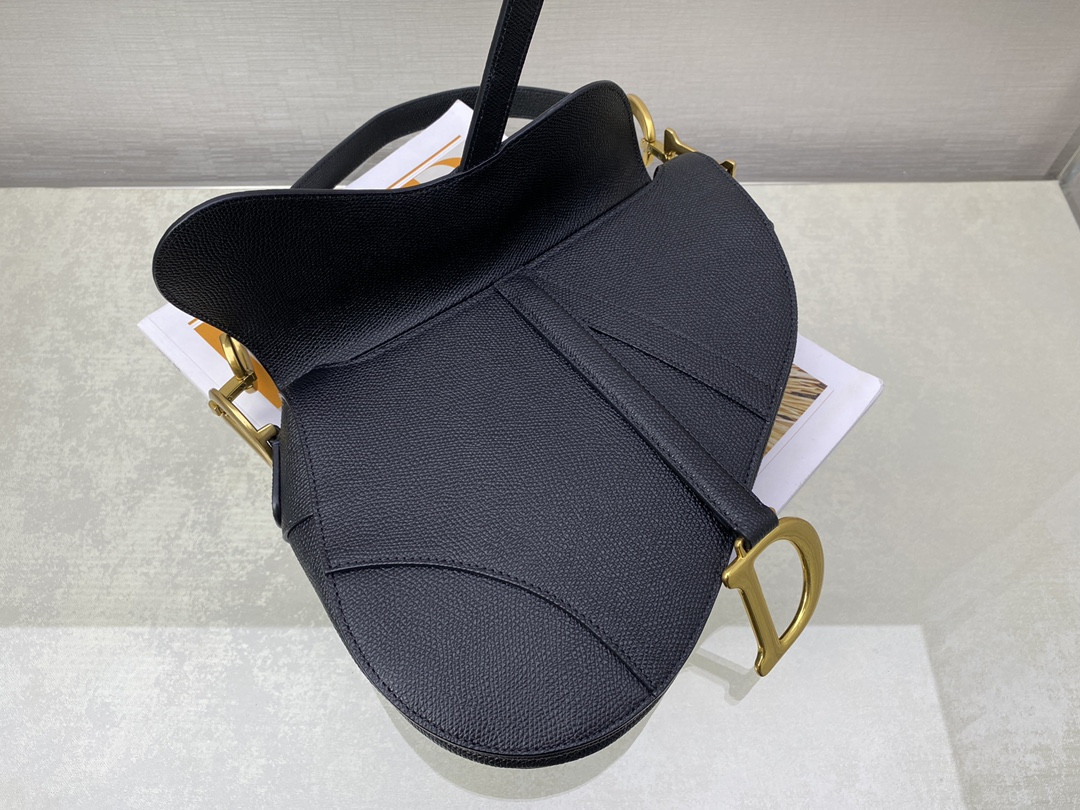 D*0r Saddle Bag Indigo Black Grained Calfskin 25.5x20x6.5cm