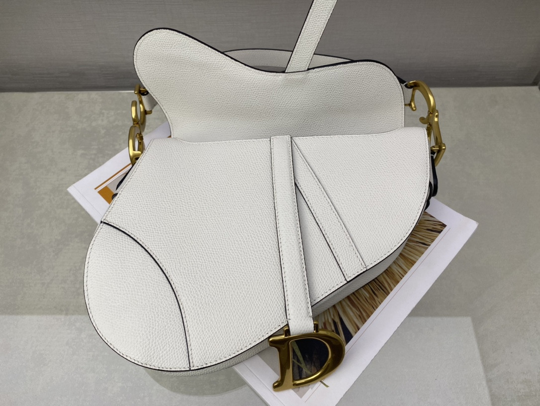 SADDLE BAG WITH STRAP Latte Grained Calfskin 25.5x20x6.5cm