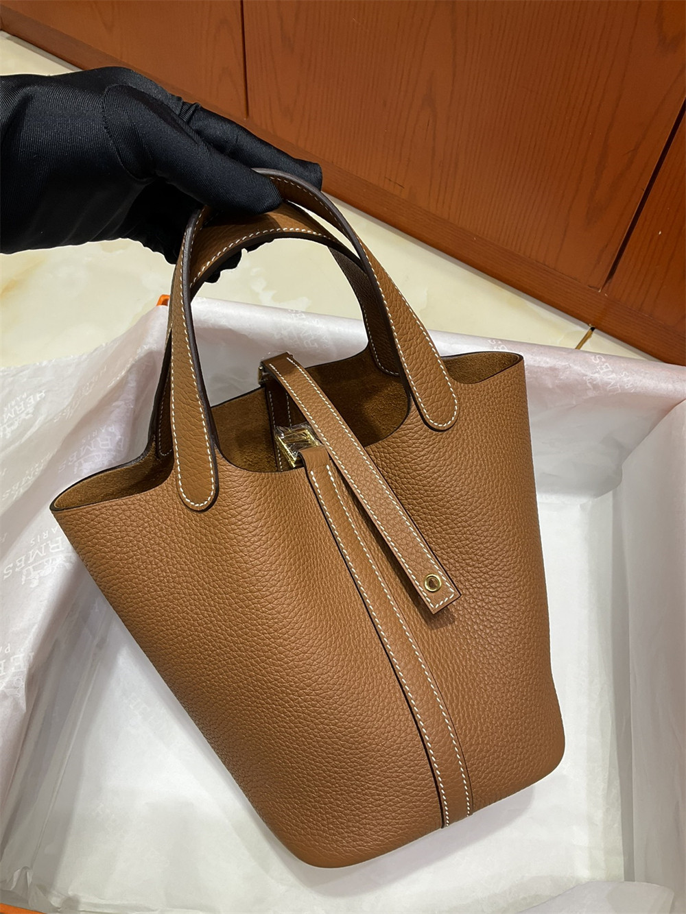 Hermès Picotin 18cm golden brown without original box