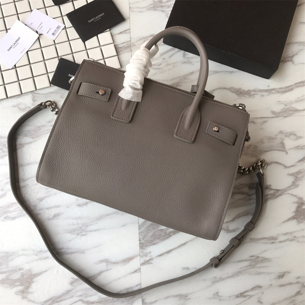 Y*L SAC DE JOUR BABY IN GRAINED LEATHER GREY