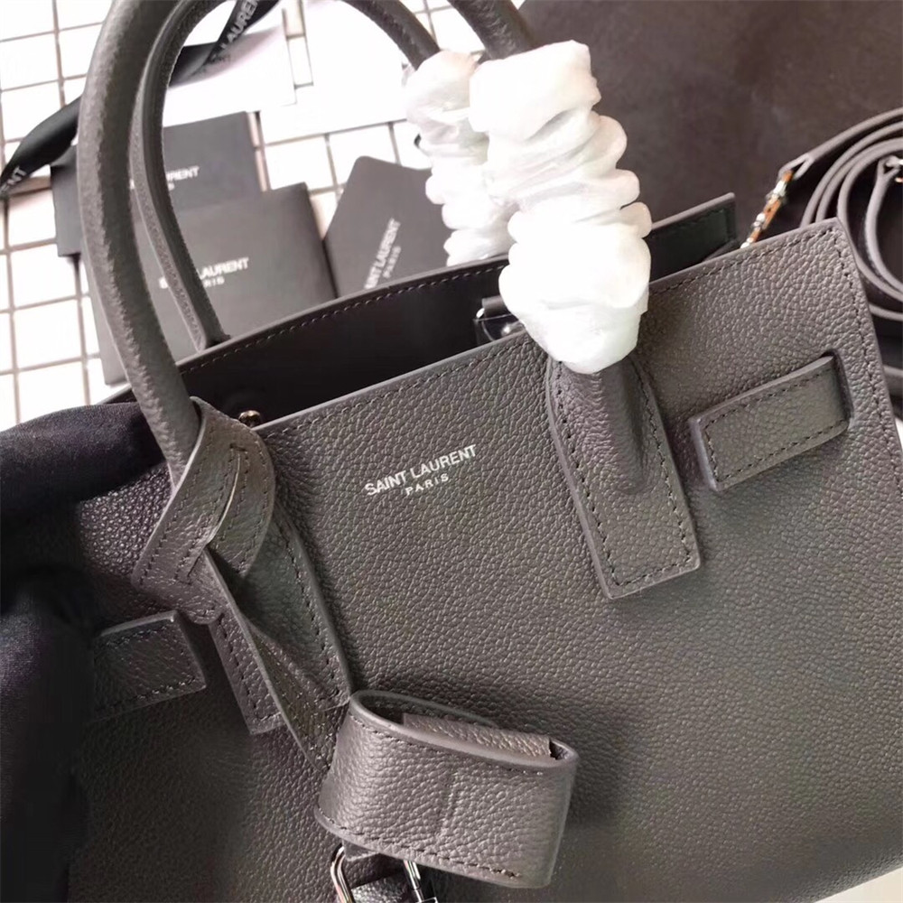 Y*L SAC DE JOUR NANO IN GRAINED LEATHER GREY