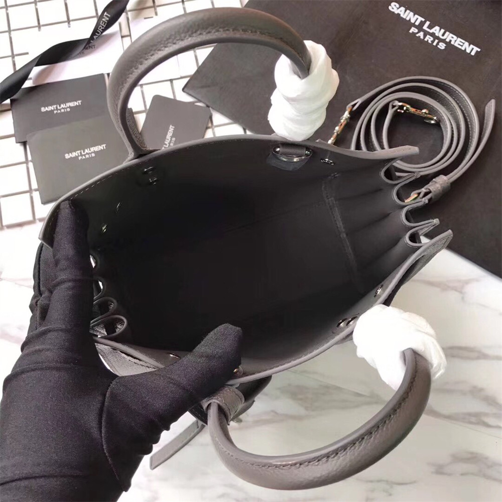 Y*L SAC DE JOUR NANO IN GRAINED LEATHER GREY