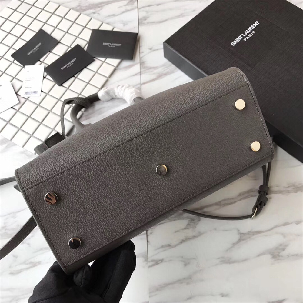 Y*L SAC DE JOUR BABY IN GRAINED LEATHER GREY