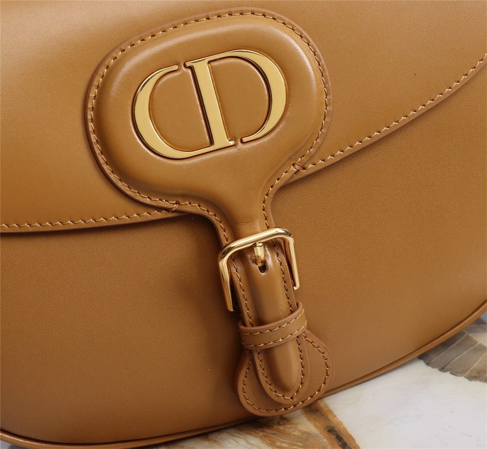 LARGE D*0r BOBBY BAG Caramel Box Calfskin