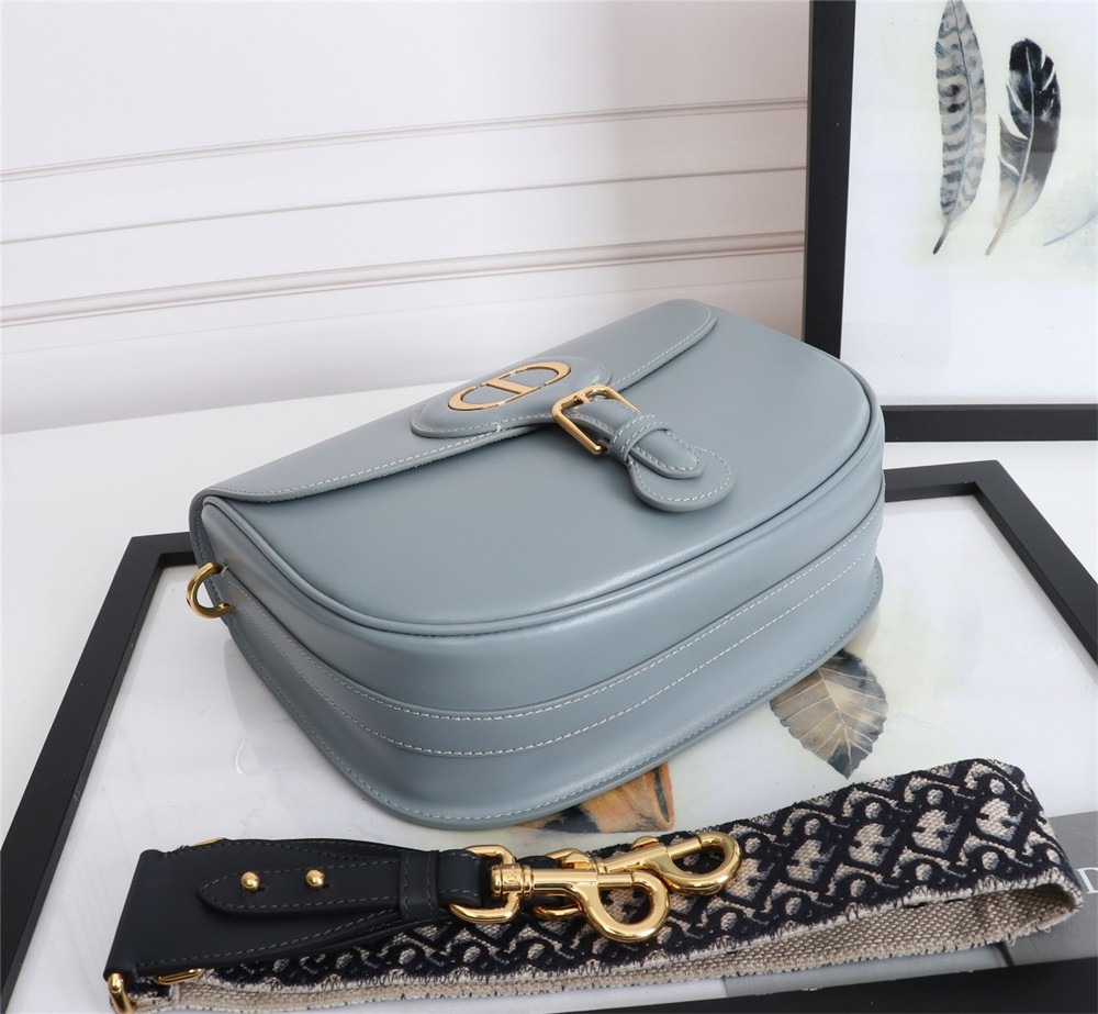 LARGE D*0r BOBBY BAG Light Blue Box Calfskin