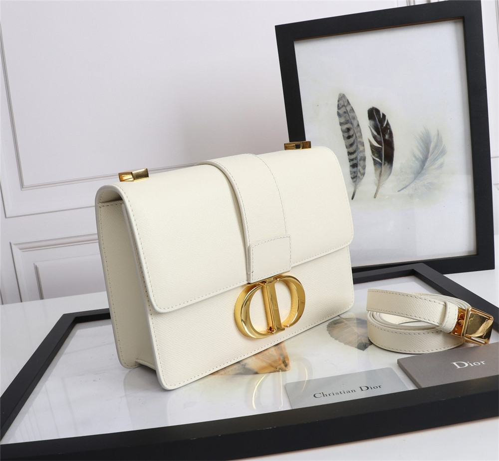 D*0r 30 MONTAIGNE CHAIN BAG Grained White