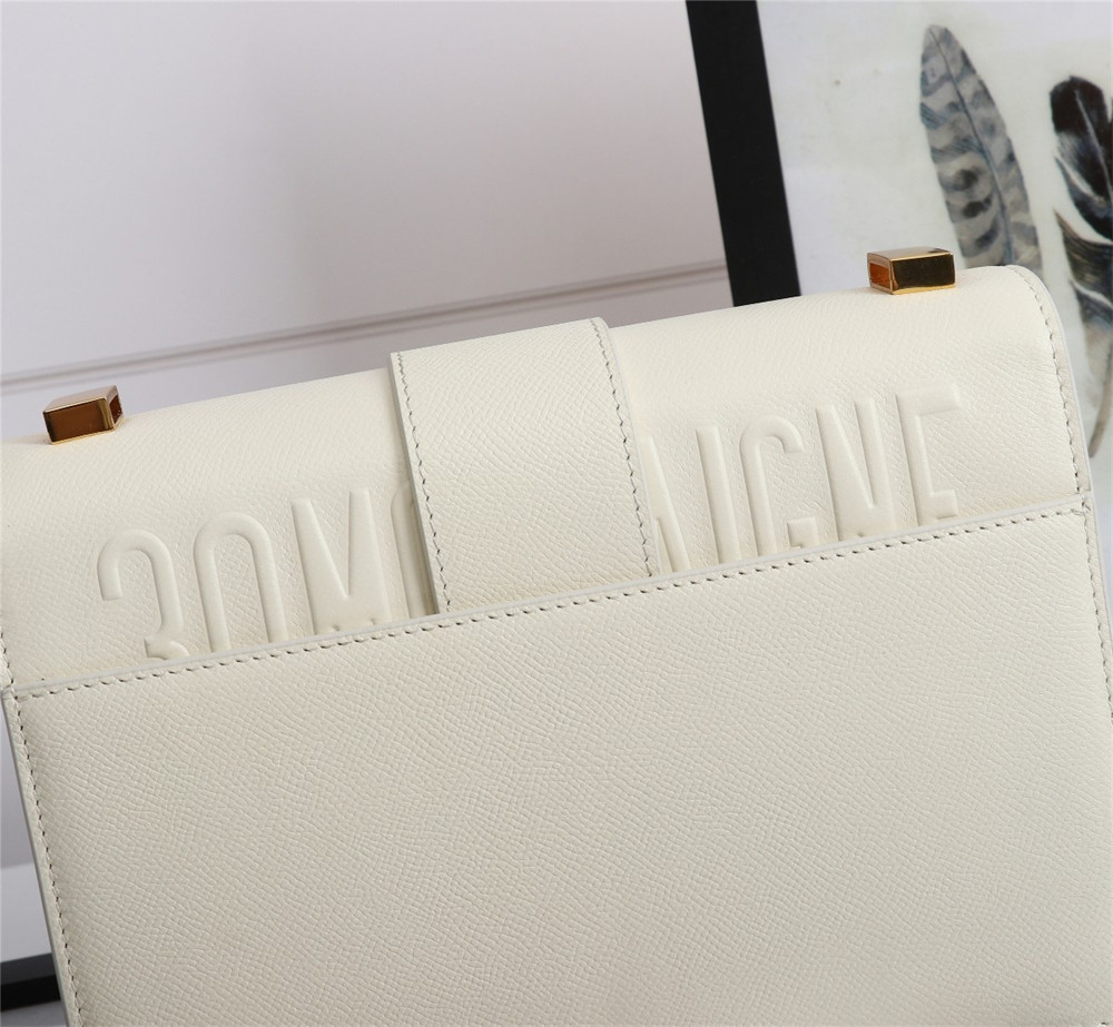 D*0r 30 MONTAIGNE CHAIN BAG Grained White