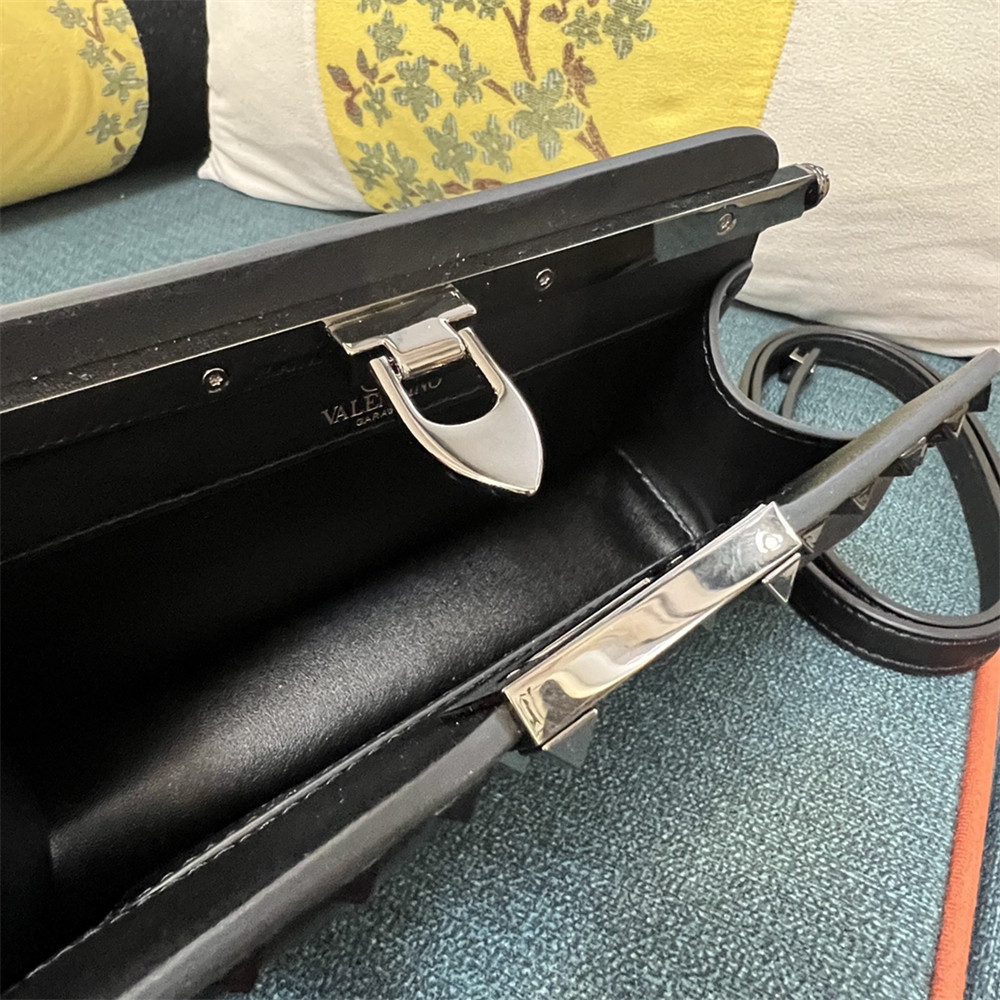 va*t*no GARAVANI SMALL ROCKSTUD PADDED NAPPA HANDBAG BLACK