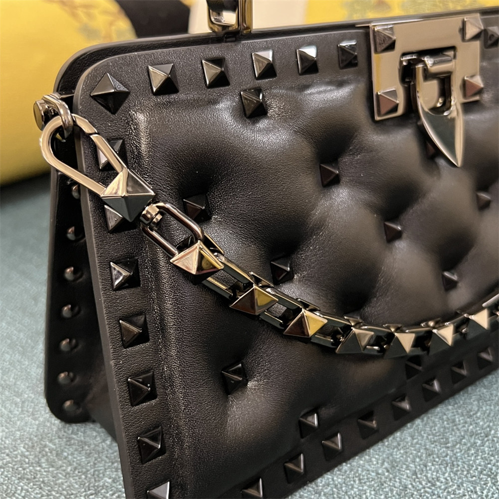 va*t*no GARAVANI ROCKSTUD PADDED NAPPA HANDBAG BLACK
