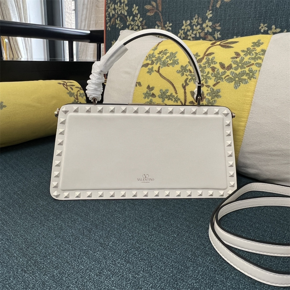 va*t*no GARAVANI ROCKSTUD23 smooth calfskin handbag white