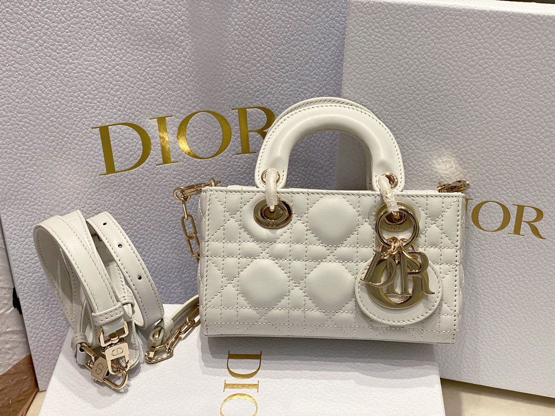 D*0r MINI LADY D-JOY BAG White 16 x 9 x 5 CM