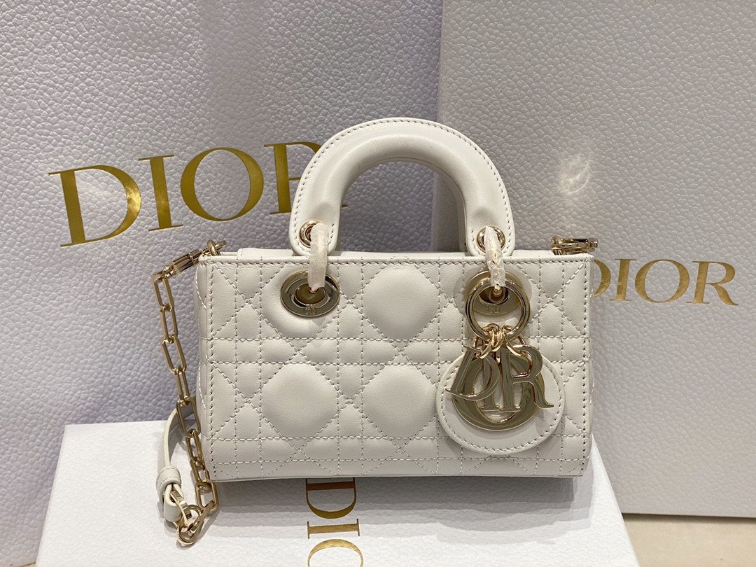 D*0r MINI LADY D-JOY BAG White 16 x 9 x 5 CM