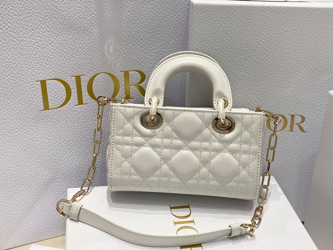 D*0r MINI LADY D-JOY BAG White 16 x 9 x 5 CM
