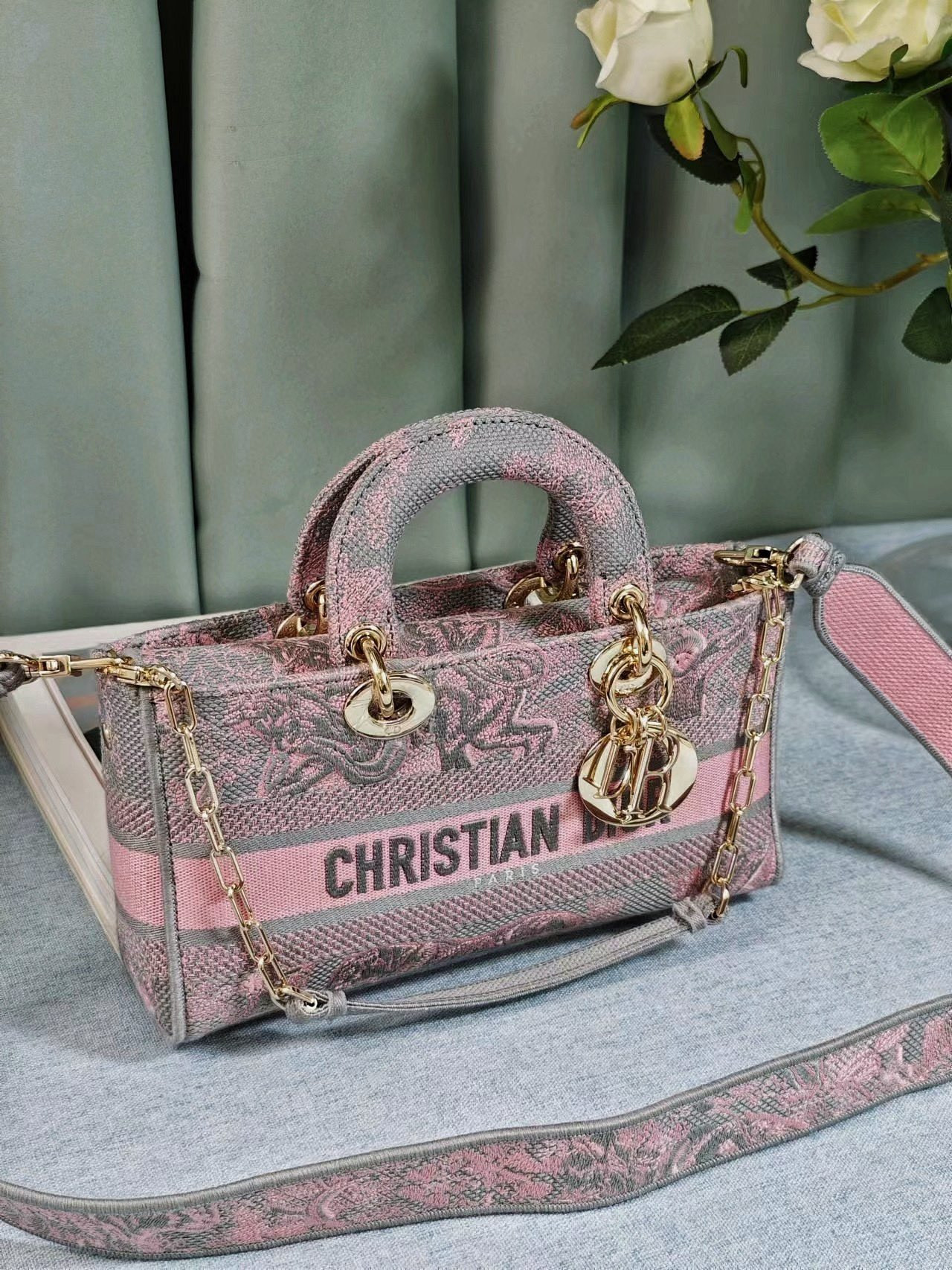 D*0r MEDIUM LADY D-JOY BAG PINK