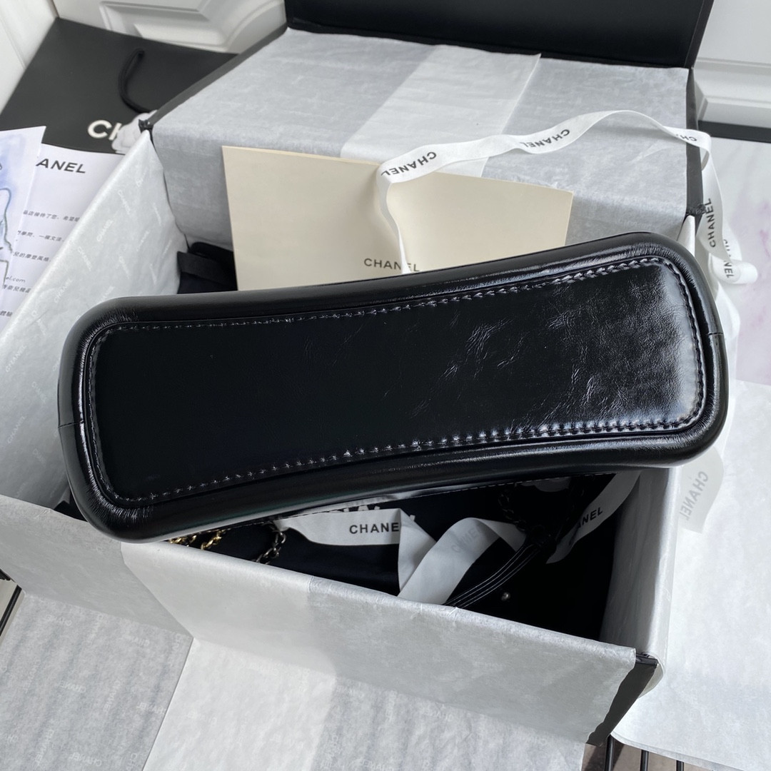 Ch*el Gabrielle MEDIUM WHITE BLACK 21 x 28 x 10cm