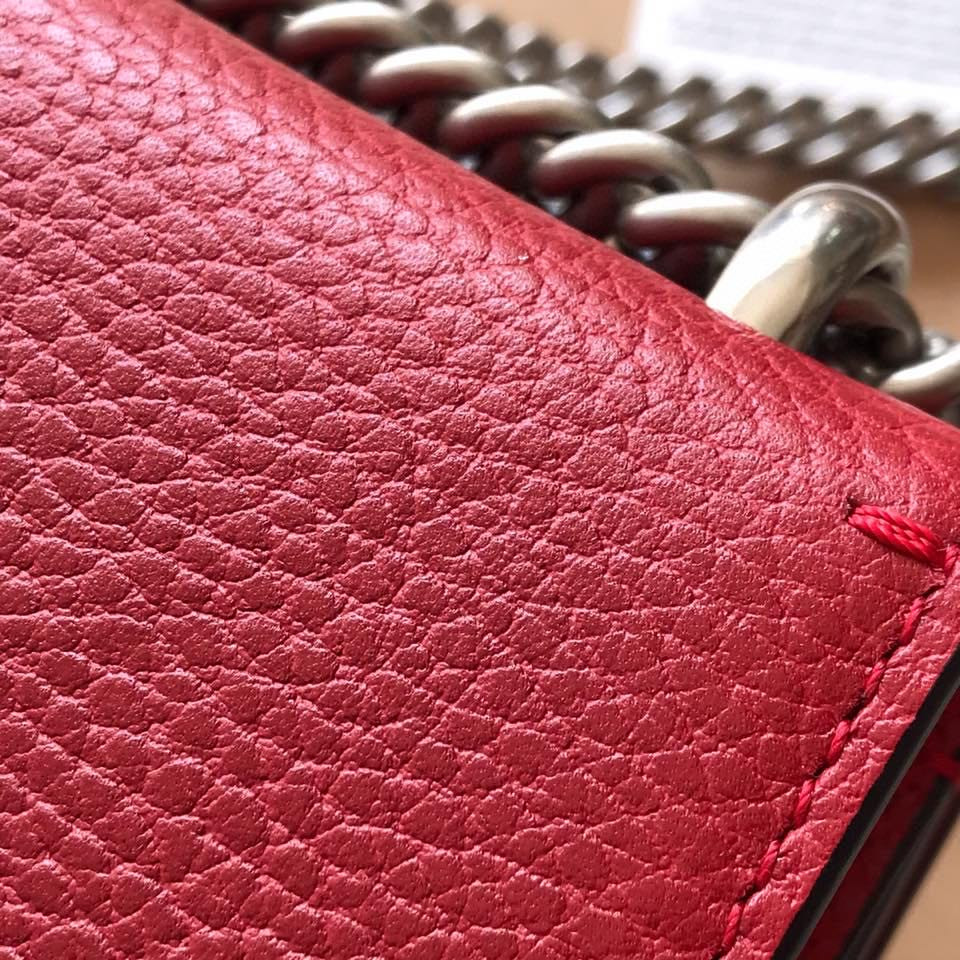 G*u*i DIONYSUS LEATHER MINI BAG RED 7.5"Wx6"Hx2"D