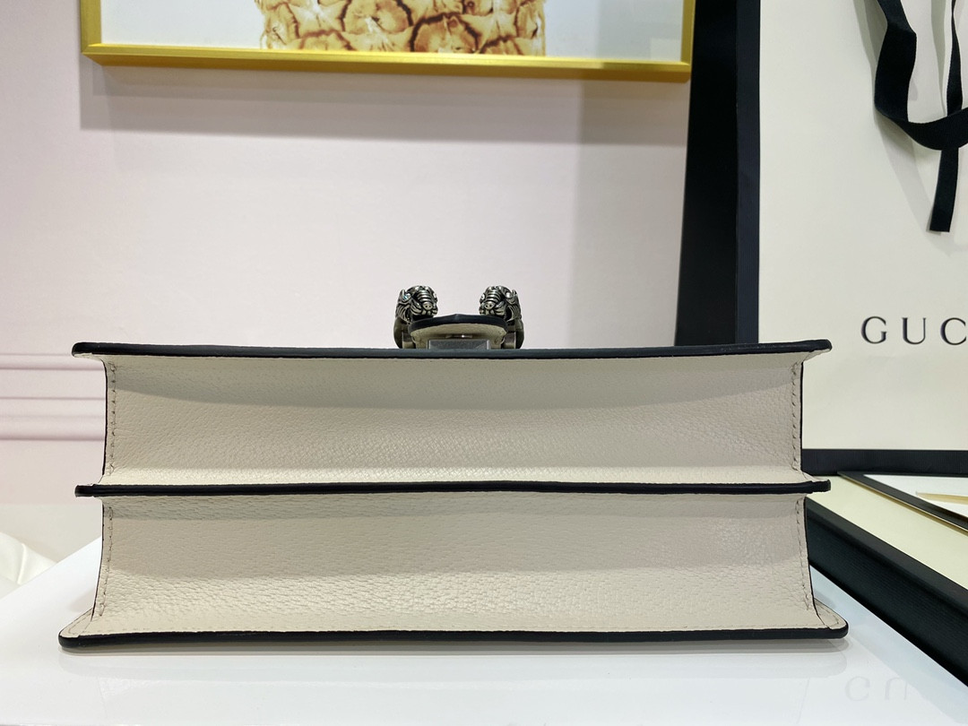 G*u*i DIONYSUS SMALL LEATHER SHOULDER BAG WHITE 11"Wx7"Hx3.5"D