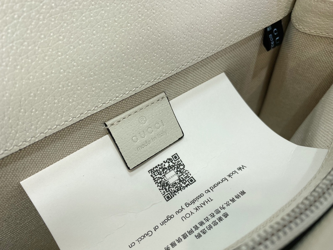 G*u*i DIONYSUS SMALL LEATHER SHOULDER BAG WHITE 11"Wx7"Hx3.5"D