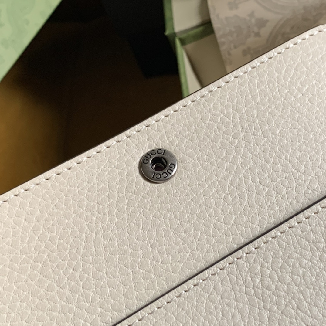 G*u*i DIONYSUS LEATHER S*pER MINI BAG WHITE 6.5"Wx3.9"Hx1.6"D