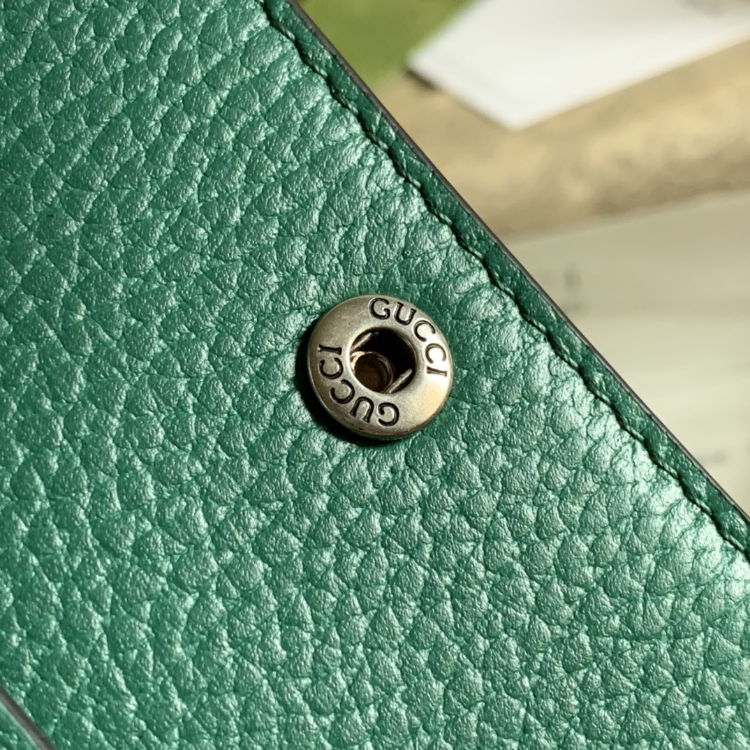 G*u*i DIONYSUS LEATHER S*pER MINI BAG GREEN 6.5"Wx3.9"Hx1.6"D