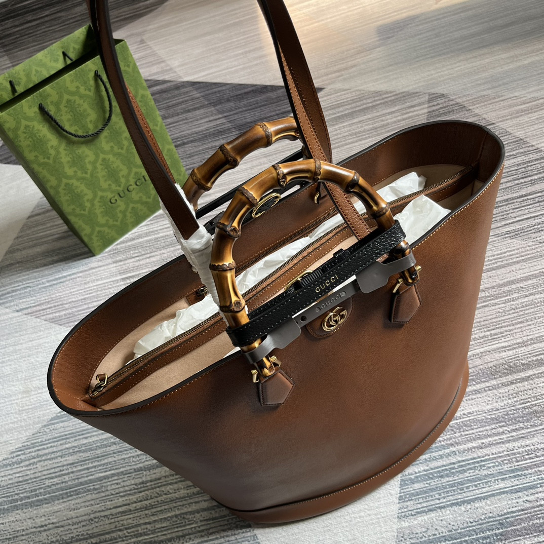 G*u*i DIANA LARGE TOTE BAG Brown 40W x 34H x 21D CM