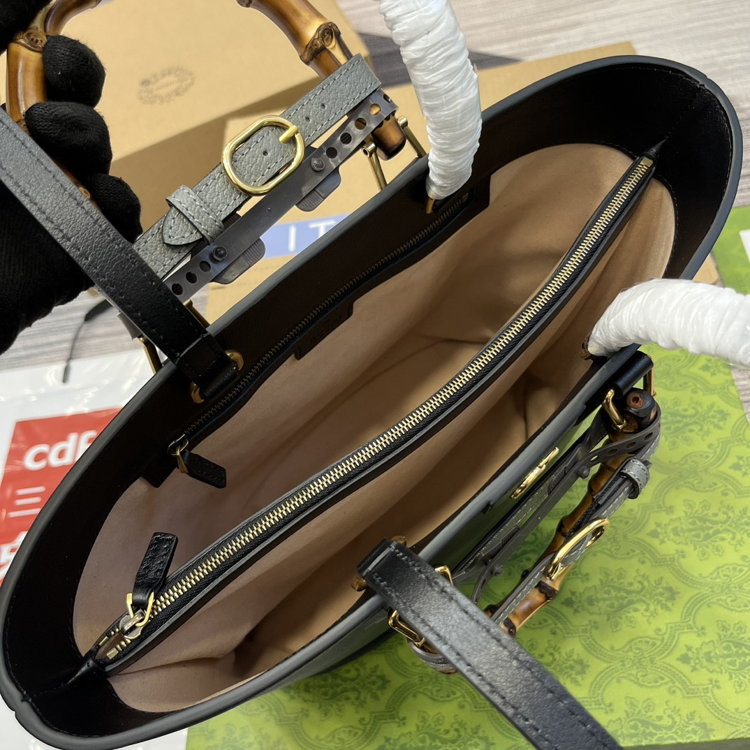 G*u*i DIANA MEDIUM TOTE BAG Black 31W x 27H x 15D CM