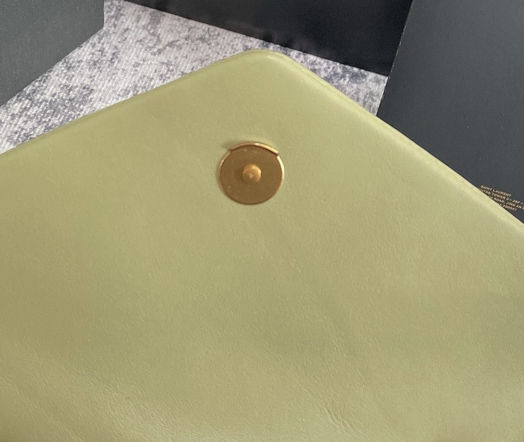 Y*L LOULOU SMALL IN QUILTED LEATHER GREEN 9 X 6.1 X 3.3 INCHES