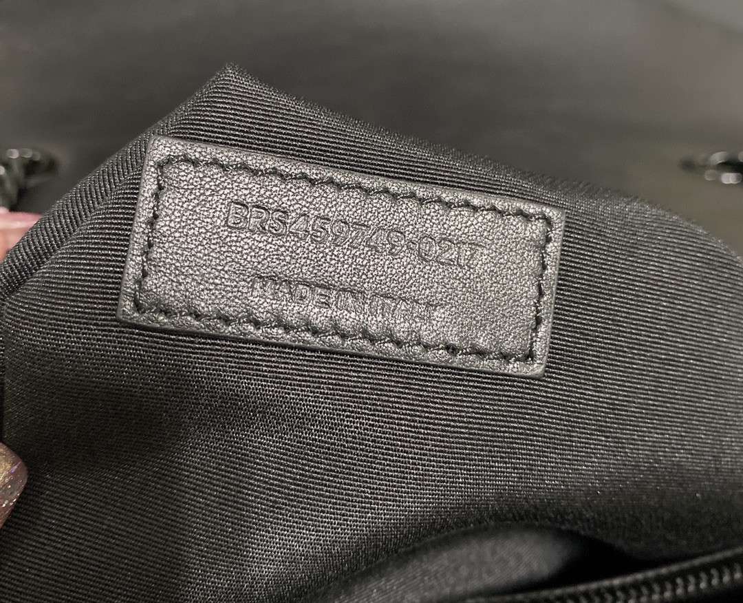 Y*L LOULOU MEDIUM IN QUILTED LEATHER ALL BLACK 12.5 X 8.6 X 3.5 INCHES