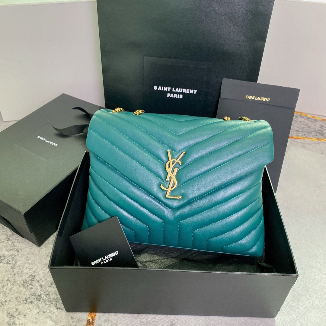 Y*L LOULOU MEDIUM BAG IN Y-QUILTED LEATHER BAG 12.5 X 8.6 X 4.7 INCHES