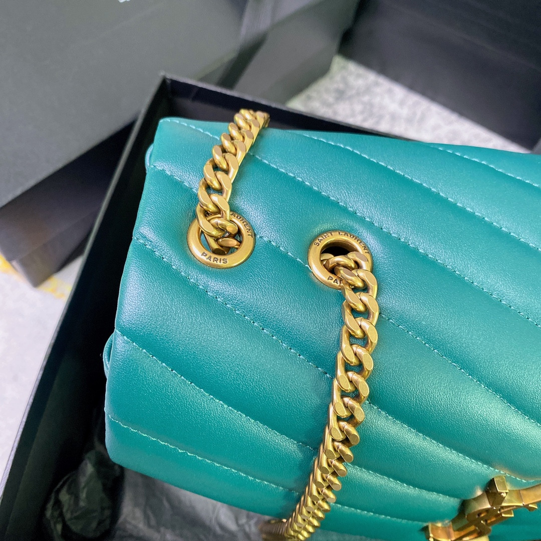 Y*L LOULOU MEDIUM BAG IN Y-QUILTED LEATHER BAG 12.5 X 8.6 X 4.7 INCHES