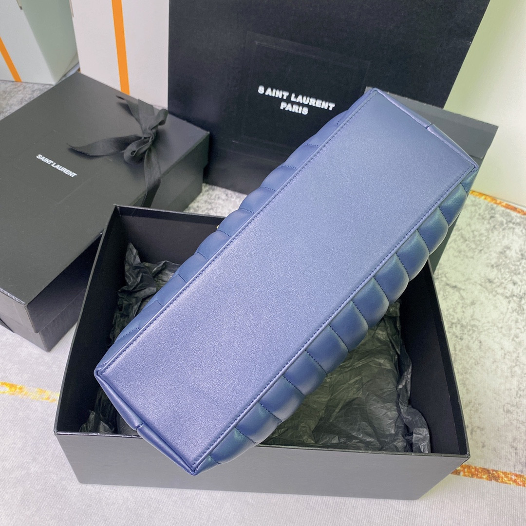 Y*L LOULOU MEDIUM IN QUILTED LEATHER PURPLE 12.5 X 8.6 X 3.5 INCHES