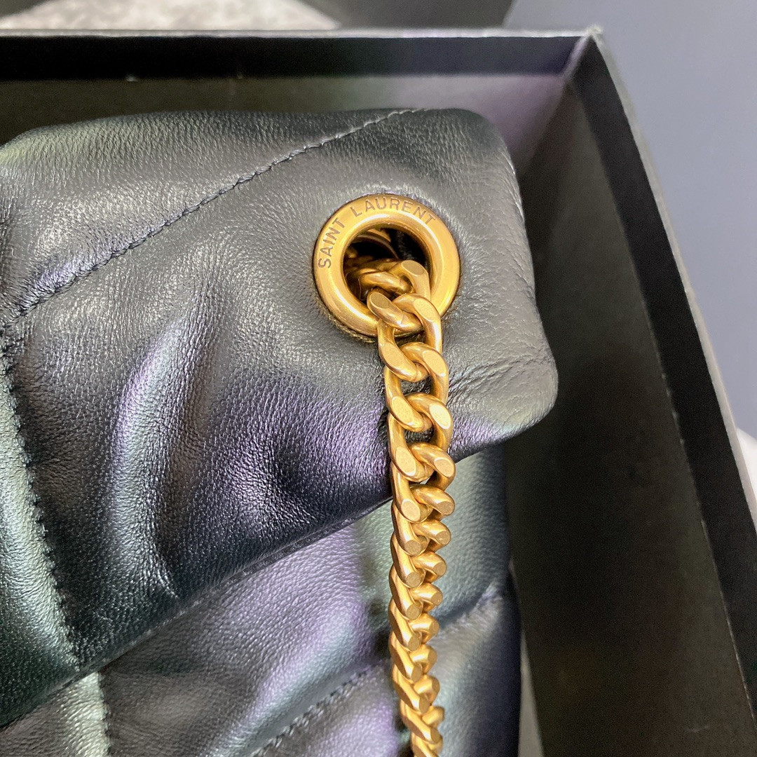 Y*L PUFFER SMALL IN NAPPA LEATHER BLACK 11.4 X 6.6 X 4.3 INCHES