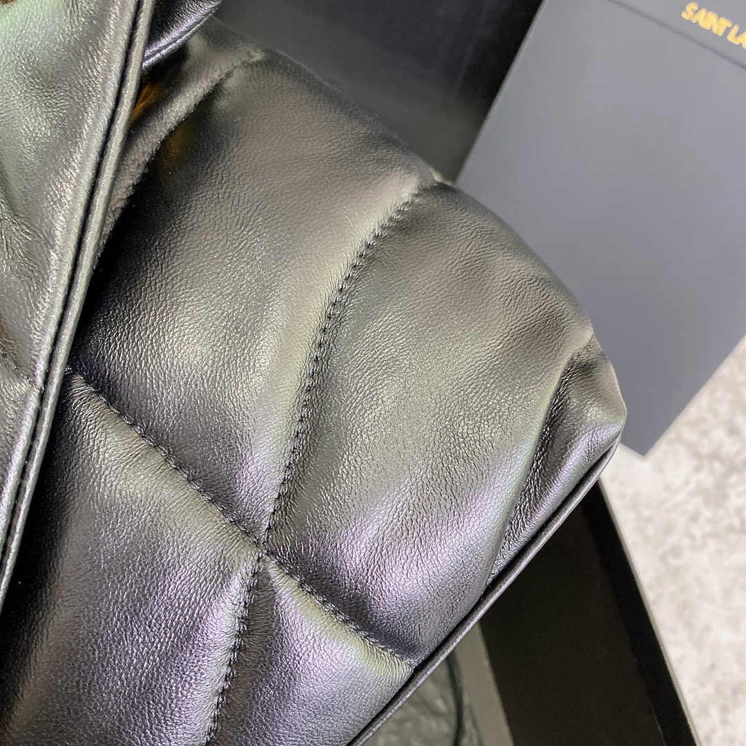 Y*L PUFFER SMALL IN NAPPA LEATHER BLACK 11.4 X 6.6 X 4.3 INCHES