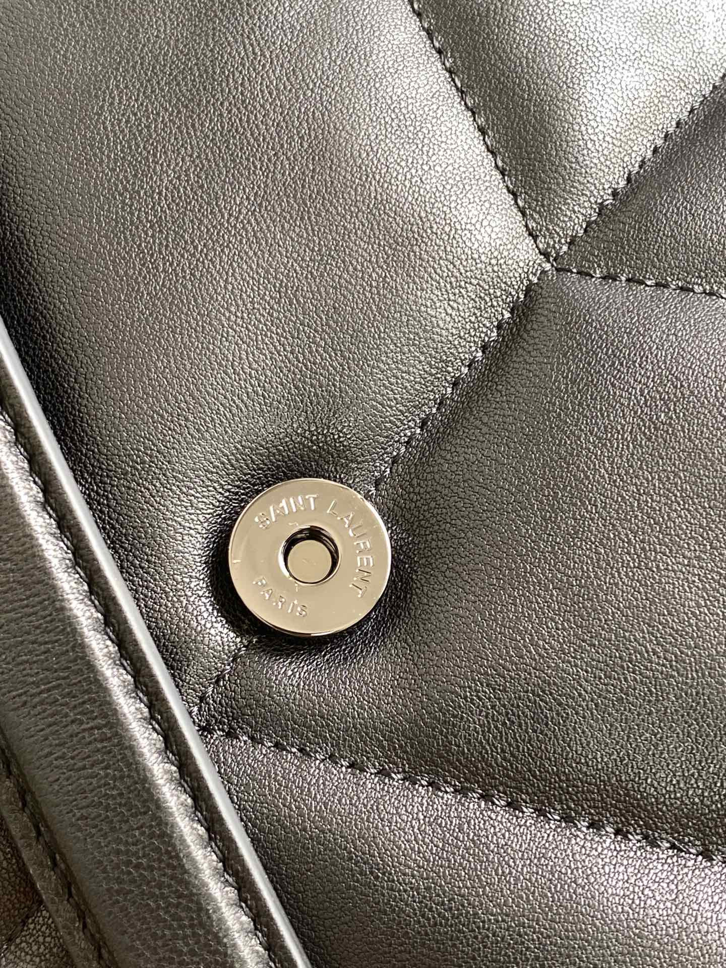 Y*L PUFFER MEDIUM IN NAPPA LEATHER ALL BLACK 13.7 X 9 X 5.3 INCHES