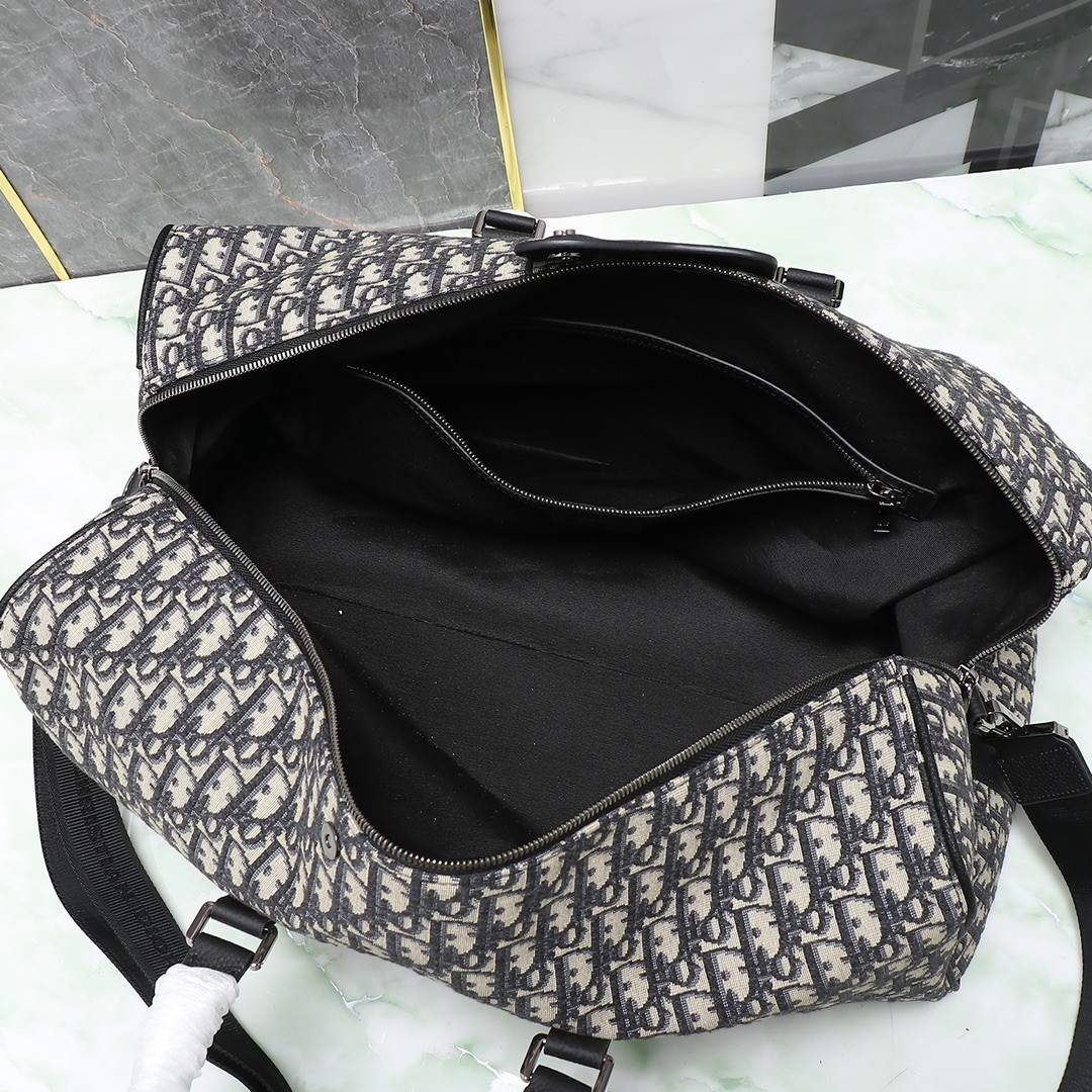 D*0r Lingot Bag Beige and Black D*0r Oblique Jacquard 50 x 25 x 21.5 cm