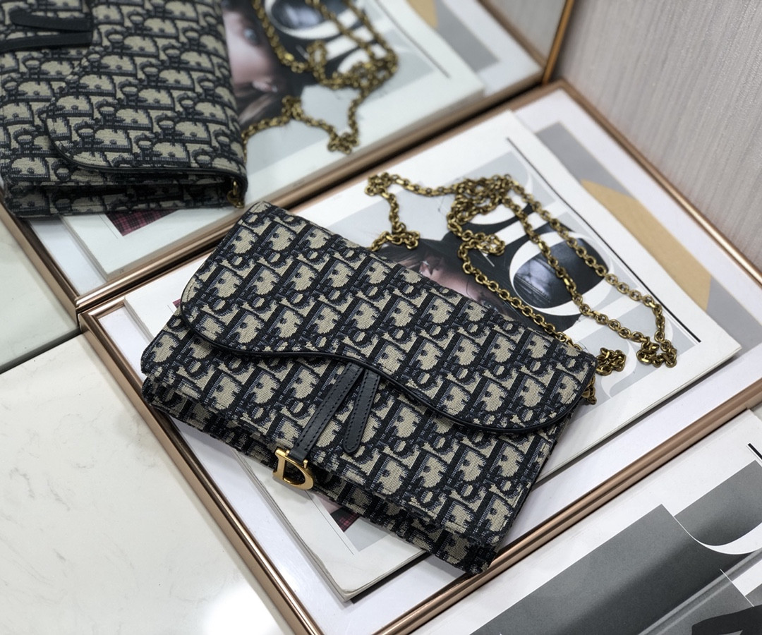 D*0r Saddle Pouch  Blue D*0r Oblique Jacquard 8.5 x 5.5 x 1.5 inches