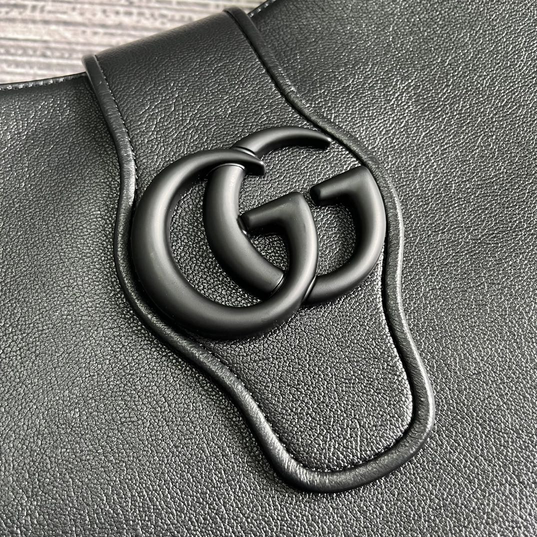 G*u*i APHRODITE LARGE SHOULDER BAG BLACK 18"W x 11.8"H x 0.8"D