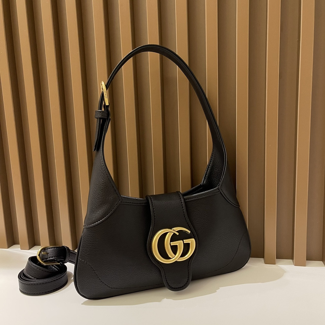 G*u*i APHRODITE SHOULDER BAG BLACK 27 X 13.5 X 2 cm