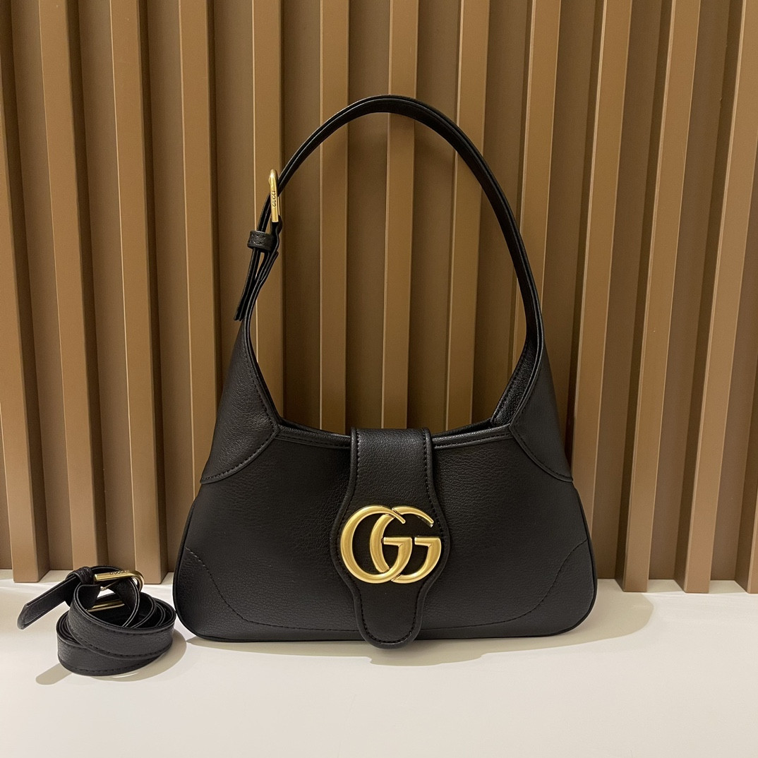 G*u*i APHRODITE SHOULDER BAG BLACK 27 X 13.5 X 2 cm