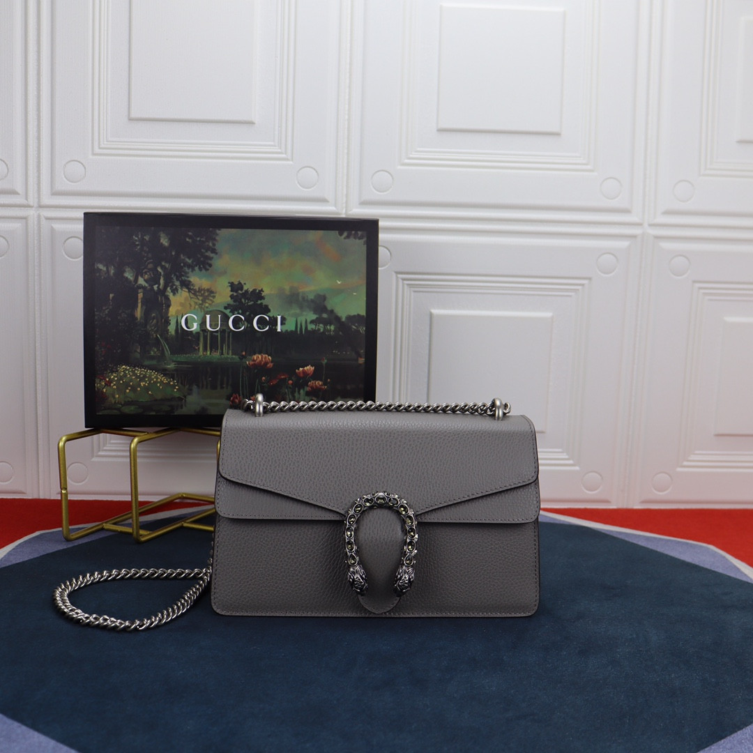 G*u*i DIONYSUS SMALL SHOULDER BAG GRAY 28x18x9cm