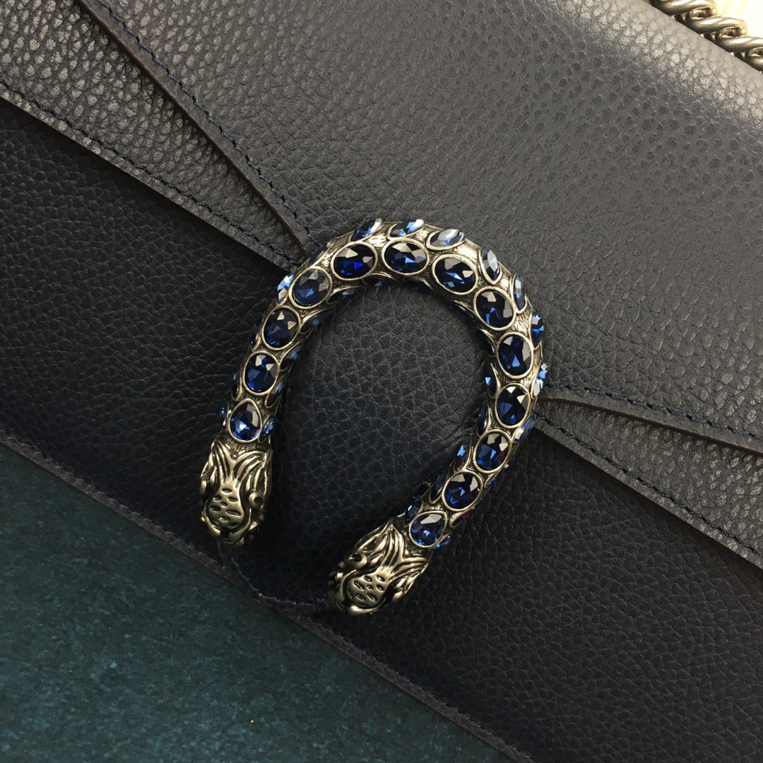 G*u*i DIONYSUS SMALL SHOULDER BAG NAVY 28x18x9cm