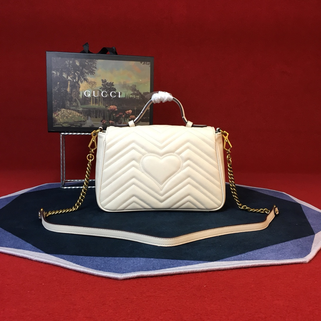 G*u*i GG MARMONT SMALL SHOULDER BAG WHITE 10"W x 6"H x 3"D