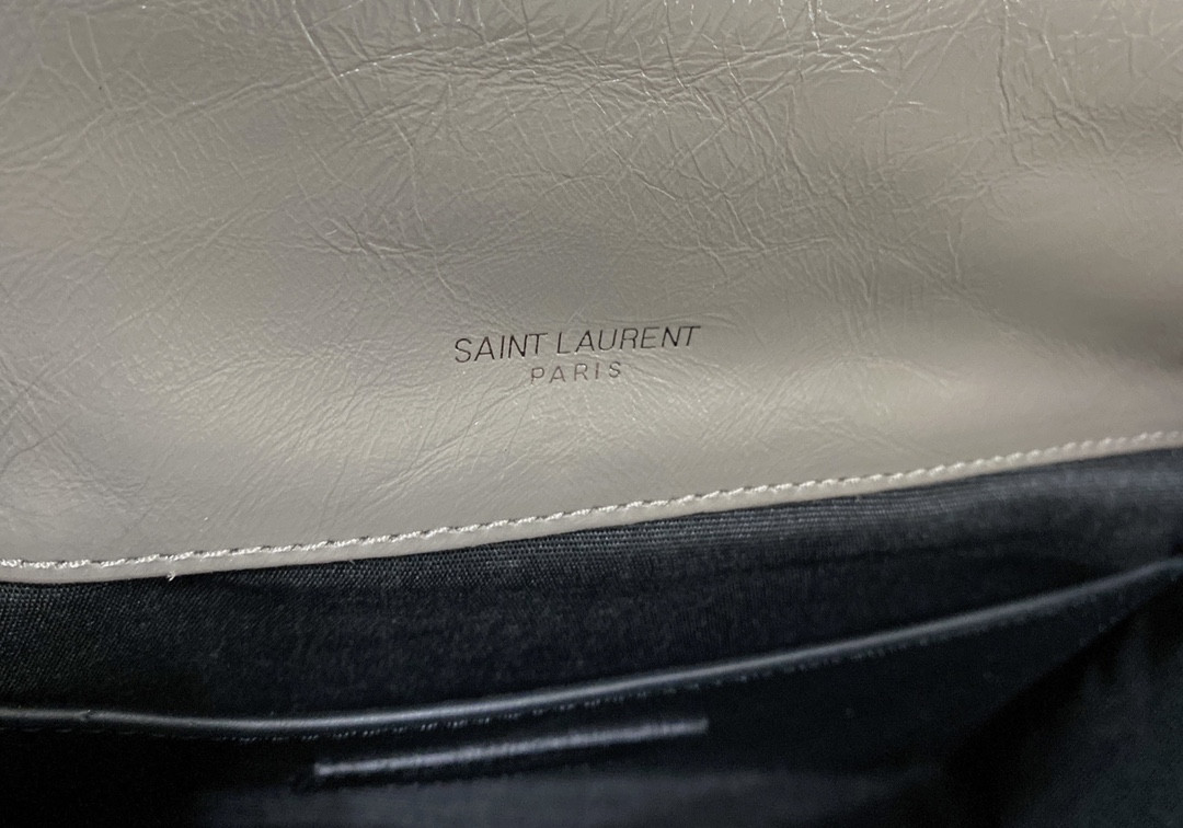 Y*L NIKI BABY IN VINTAGE LEATHER LIGHT GRAY 8.2 X 6 X 2.9 INCHES