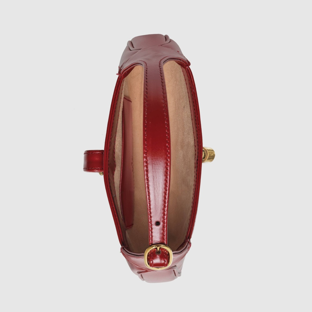 G*u*i JACKIE 1961 MINI SHOULDER BAG RED 7.5"W x 5.1"H x 1.2"D