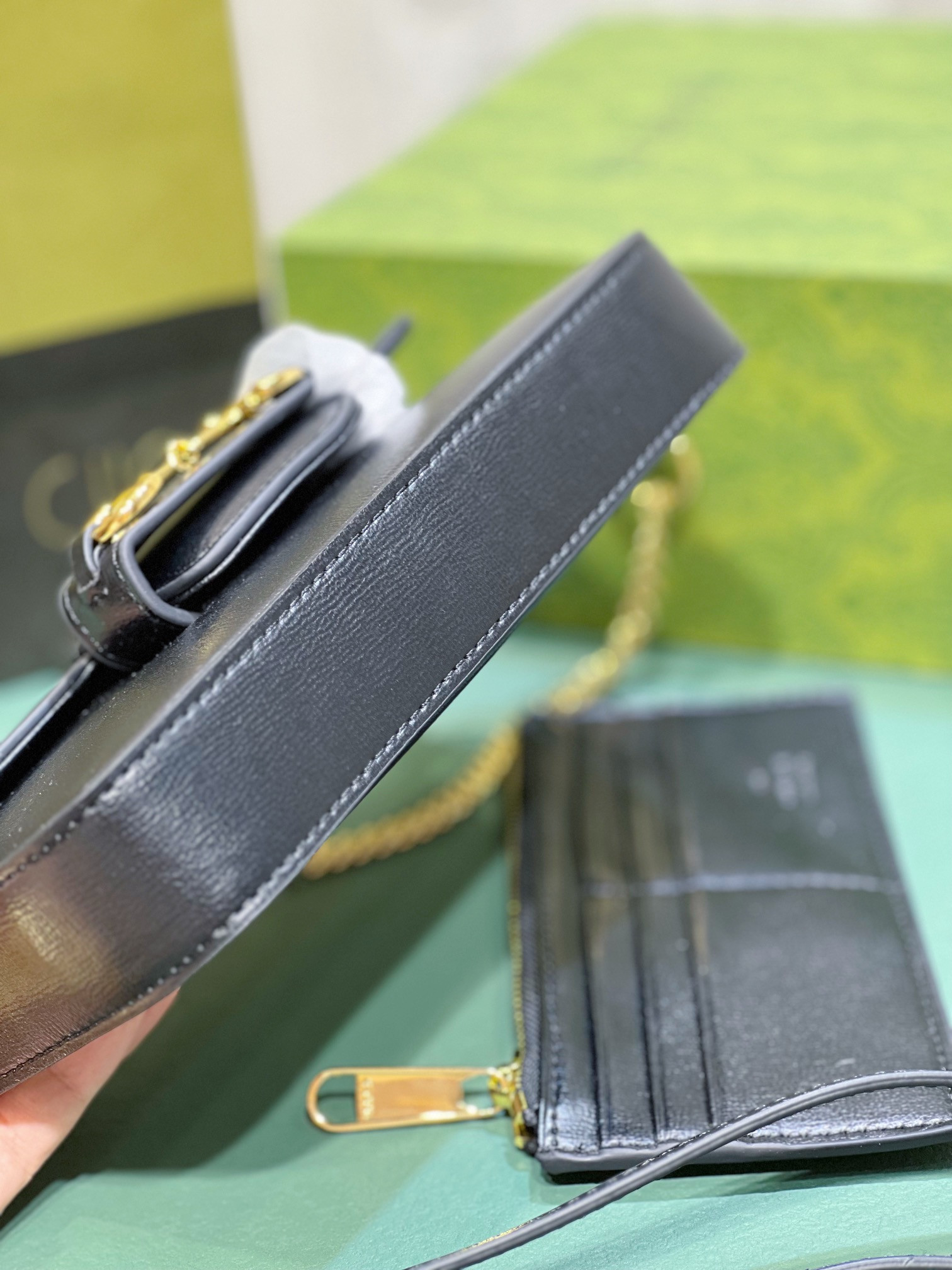 G*u*i HORSEBIT 1955 MINI BAG BLACK 8.5"W x 4.9"H x 1.2"D