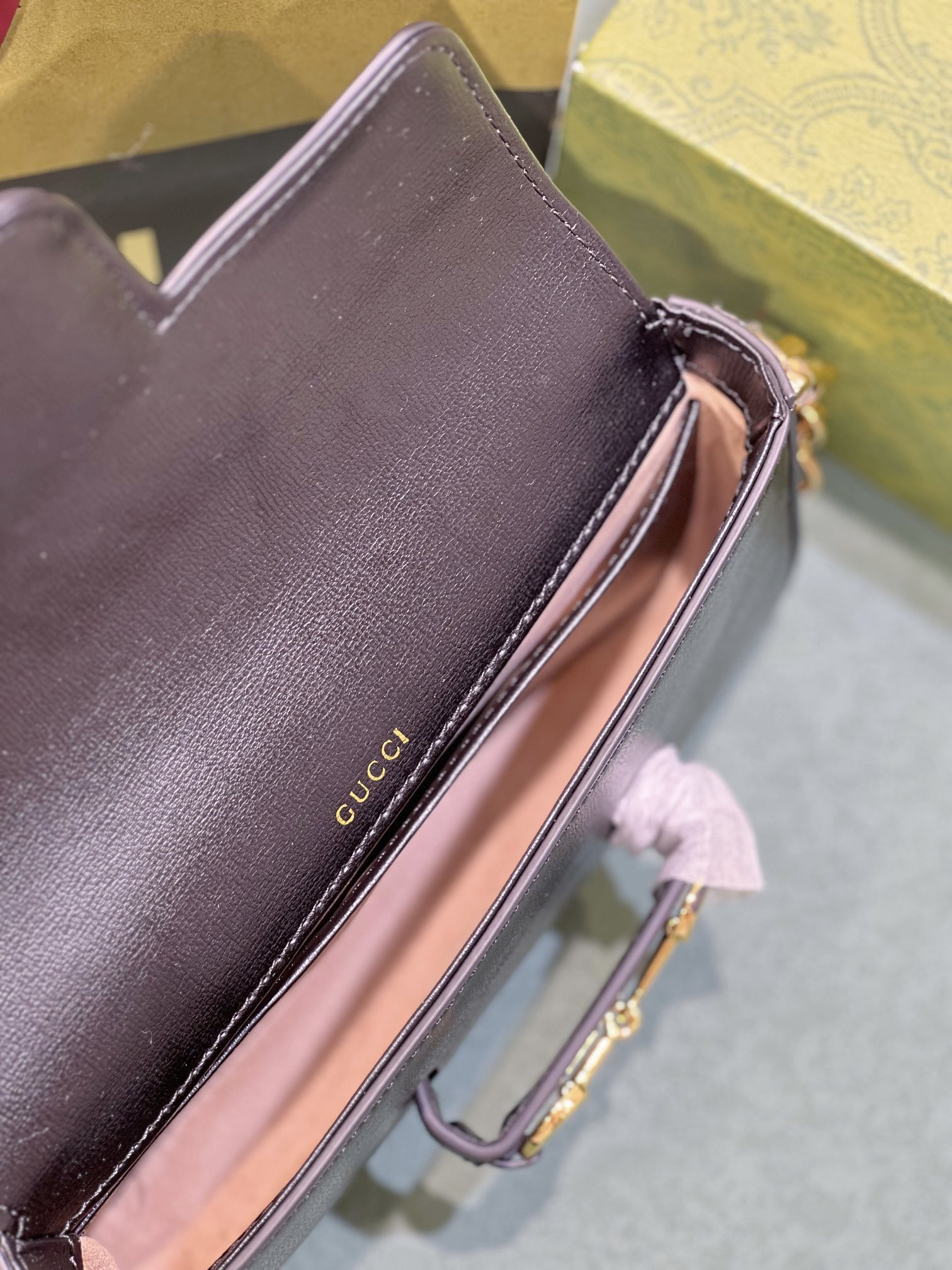 G*u*i HORSEBIT 1955 MINI BAG BLACK 8.5"W x 4.9"H x 1.2"D