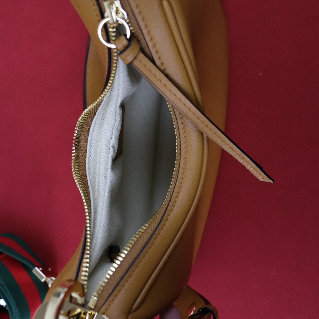 G*u*i ATTACHE SMALL SHOULDER BAG BROWN 9"W x 8.7"H x 2"D