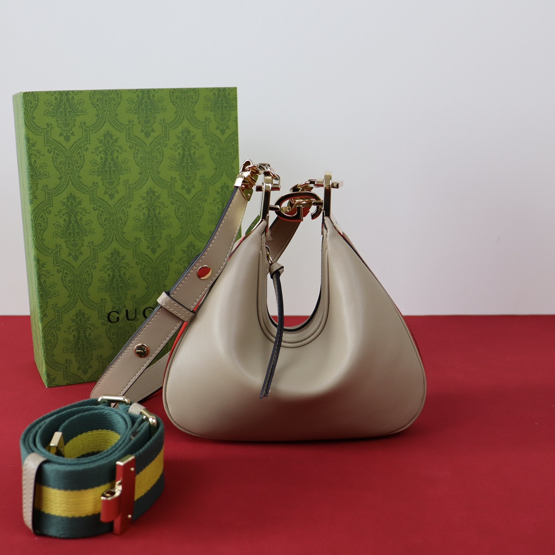 G*u*i ATTACHE SMALL SHOULDER BAG GRAY 9"W x 8.7"H x 2"D